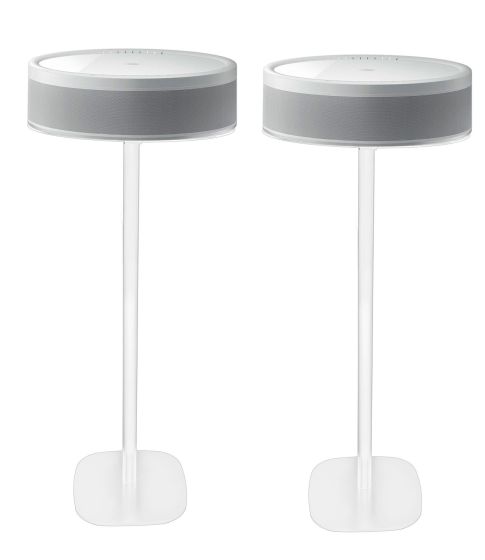 Par af Vebos stativer til Yamaha MusicCast 50 i hvid