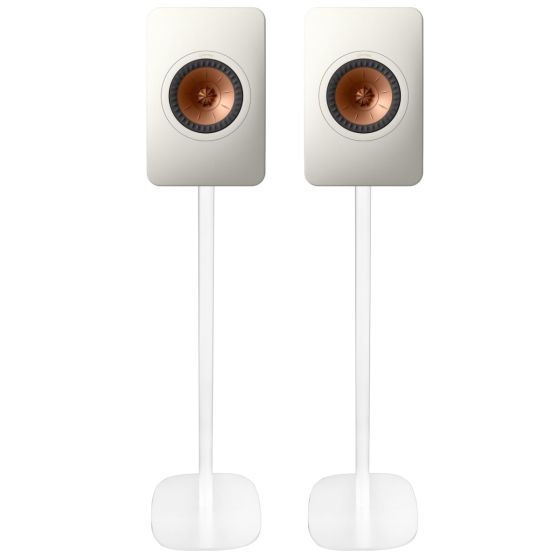 Par af Vebos stativer til KEF LS50 i hvid