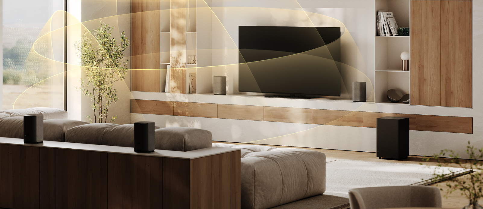 Loewe We. BOOST: Trådløst Dolby Atmos-hjemmebiografsystem – Plug & Play-elegance